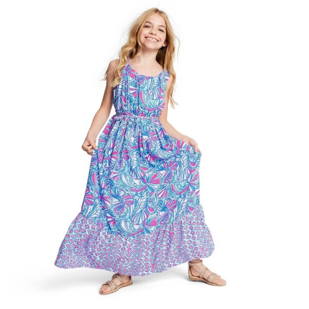 Girls’ My Fans Round Neck Maxi Dress